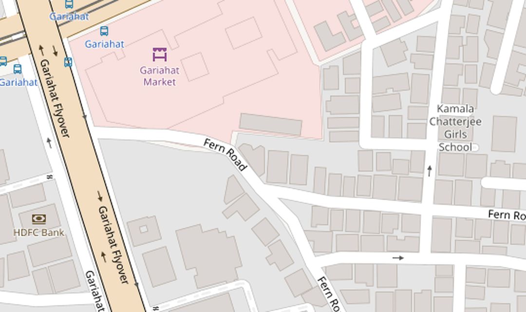 Map of Gariahat Road, Kolkata